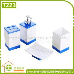 Hot Selling Promotional Plastic Bathroom Sets With Square Shape Design