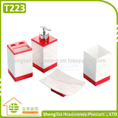 Rectangular Cheap Price Plastic Bathroom Accessories Sets For Gift