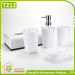 4 Pcs Cheap Plastic Bathroom Set With Lotion Dispenser Soap Dish Toothbrush Cup Tumbler