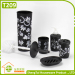 6 Pcs Plastic Flower Pattern Bathroom Set Modern