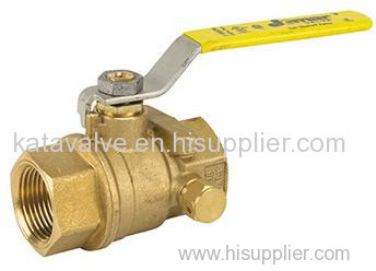 2 Piece Full Port Thread Connection 600WOG Brass Material Ball Valve with Side Tap
