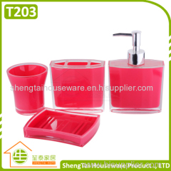 simple design 4 pieces plastic bath accessory set