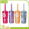 China Supplier Exporters Good Price Toilet Brush And Roll Holder Set With Rose Printing