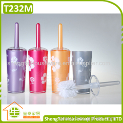 China Supplier Exporters Good Price Toilet Brush And Roll Holder Set With Rose Printing