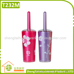 China Supplier Exporters Good Price Toilet Brush And Roll Holder Set With Rose Printing