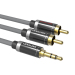 Top quality HIFI 3.5mm Jack to 2 RCA Audio Cable Gold-plated rac audio cable