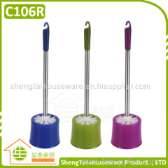 Hotel Bathroom Design Stainless Steel Handle Clean Toilet Brush With Holder