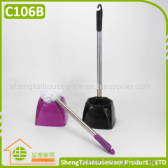 Stainless Steel Handle Polygon Bottom Bathroom Toielt Cleaning Brush