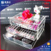 Modern Clear Desk Top Cosmetics 3tiers acrylic storage makeup organizer with 3 drawers