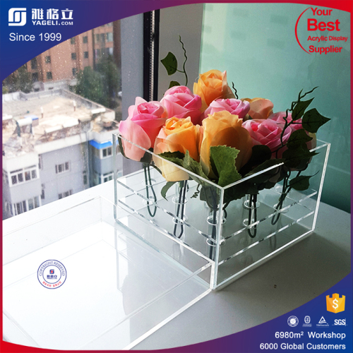 3mm thick crystal clear acrylic luxury flower box