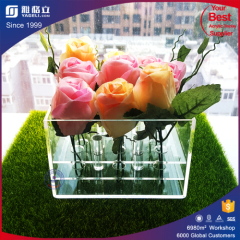 3mm thick crystal clear acrylic luxury flower box