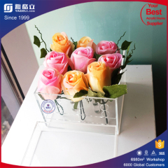 3mm thick crystal clear acrylic luxury flower box