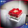 Clear plexiglass rose flower gift box clear acrylic luxury flower box