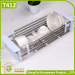 Stainless Steel Draining Telescopic Sink Shelf Dish Rack For Kitchen Storage