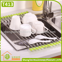 Stainless Steel Kitchen Draining Folding Dish Rack