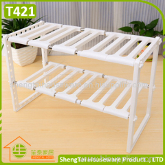 Multilayer Kithchen Plastic Telescopic Storage Shelf