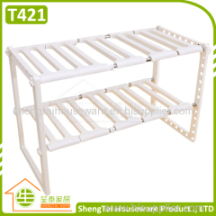 Multilayer Kithchen Plastic Telescopic Storage Shelf