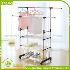 Portable Stainless Steel Clothes Three Tier Dryer Rack