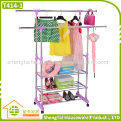 Portable Stainless Steel Clothes Three Tier Dryer Rack