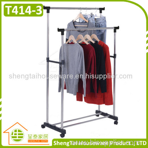 Stainless Steel Garment Storage Cloth Drying Shelf With Wheels