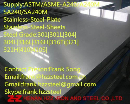 ASTM-A240M|301|301L|304|304L|316L|316H|316Ti|321|321H|410|410S|Steel-plate|Steel-sheet Stainless Steel Plate