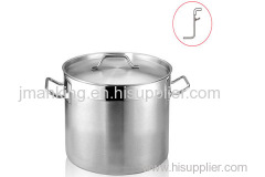 Stainless Steel StockPot 05 Curved Rim Edge Commercial Grade 3-Ply Clad Base Induction Ready