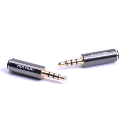 4 pole 3.5mm to 3.5mm RCA Audio Gold-Plated headphone plug Connectors jack adapter plug jack Stereo Headset