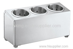 Stainless Steel 3 Hole Flatware Holder