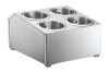 Commercial 4-Hole stainless steel cylinder flatware silverware utensil holder organizer caddy