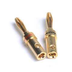 2PCS Banana Plug for Video 24K Speaker Copper 4mm Banana Plug Black & Red Banana Plug Audio Connector