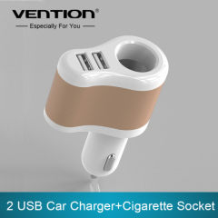 Vention 2 USB Car Charger With Car Cigarette Socket Car Charger Dual Adapter 5V 3.1A For Mobile Phones Tablet P