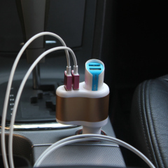 2016 hot selling 2 USB Car Charger With Car Cigarette Socket Car Charger Dual Adapter 5V 3.1A For Mobile Phones Tablet P