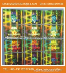 High quality hologram sticker labels printing