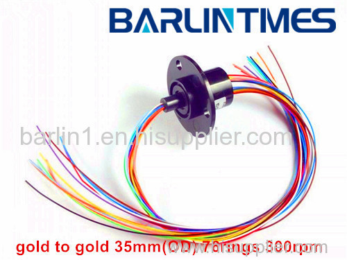 Capsule slip ring with 35mm(OD) 76circuits 2A for rotary table CCTV robot wind turbine generator from Barlin Times