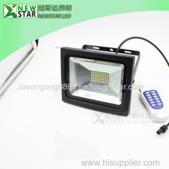 30W RF Remote Dimmable 12v/24v LED Solar Flood Lights Solar Panel LED Floodlight with Remote