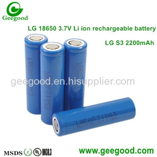 LG 18650 batteries S3 B4 C2 D1 D2 E1 FIL 2200mAh 2600mAh 2800mAh 3000mAh 3200MaH 3350mAh good quality batteries
