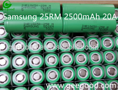 Samsung INR 18650 25R 25RM 2500mAh 20A 18650 high amp POWER battery