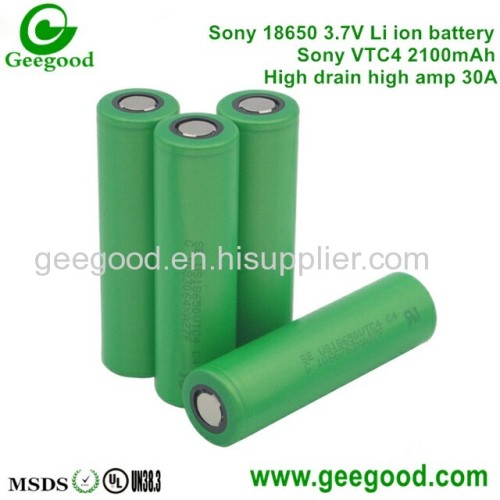 Sony VTC 4 2100mAh 30A 18650 best battery for vape / E-cig / Power tools