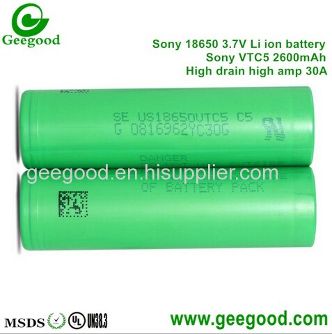 Geniune Sony VT 5 2600mAh 30A Max 60A high amp good best 30A battery for vape