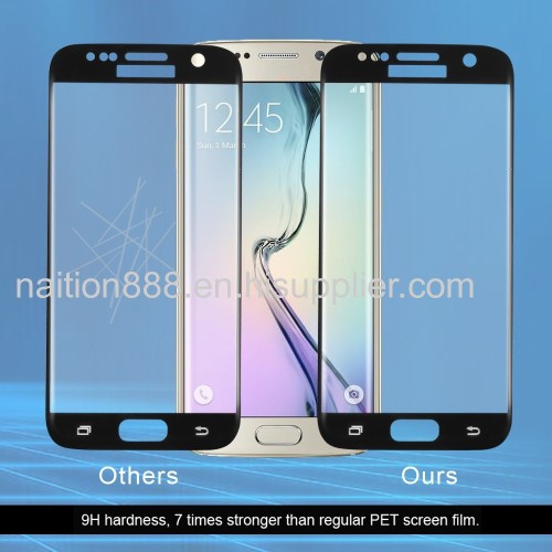 High quality 3D full curved anti-fingerprint mobile tempered glass screen protector manufacturer for samsung S7