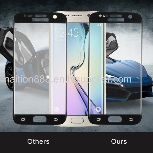 High quality 3D full curved anti-fingerprint mobile tempered glass screen protector manufacturer for samsung S7