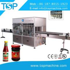 Automatic linear edible oil filling and sealing machine for glass or pet plastic bottle