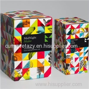 Square Packaging For Drinks With Art Paper Matte Coated Paper 4 Colors Golden Hot Stamp