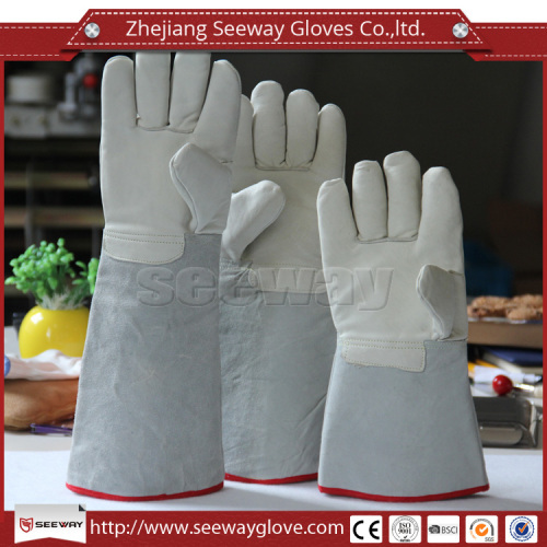 Seeway Sheepskin Leather Welding Gloves Cotton Lining for Safety Work