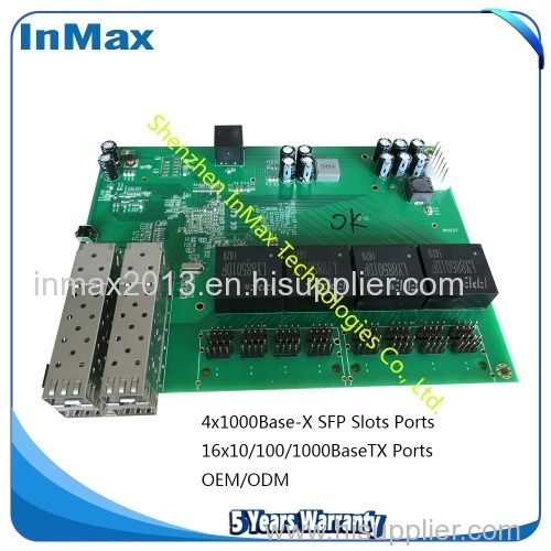 full gigabit 4F+16T industrial switch board embedded board supply ODM