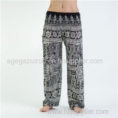 Soft Tribal Prints Women's Harem Pants In Black