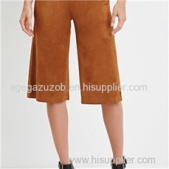 Sude Wide Leg Middle Calf Pants