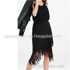 Sude Tassel Skirt Product Product Product