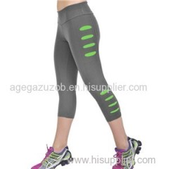 Slash Leg Capri Leggings In Grey