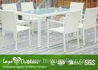 Aluminium Outdoor Dining Settings White 8 Person Patio Dining Set Moisture - Proof Feature